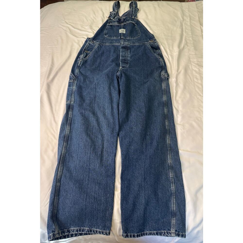 Vintage Lee Riveted Dungarees Denim Overalls - Picture 2 of 14